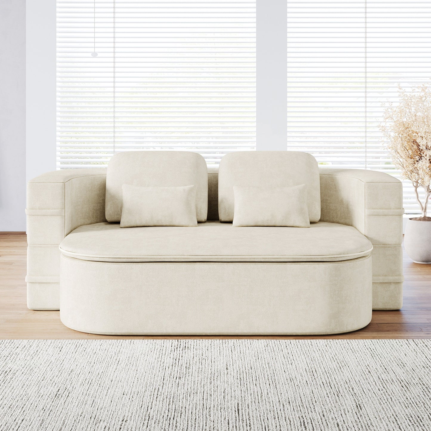 Canapé-lit convertible de 75 pouces avec couverture, canapé de sol, canapé de salon pour salon