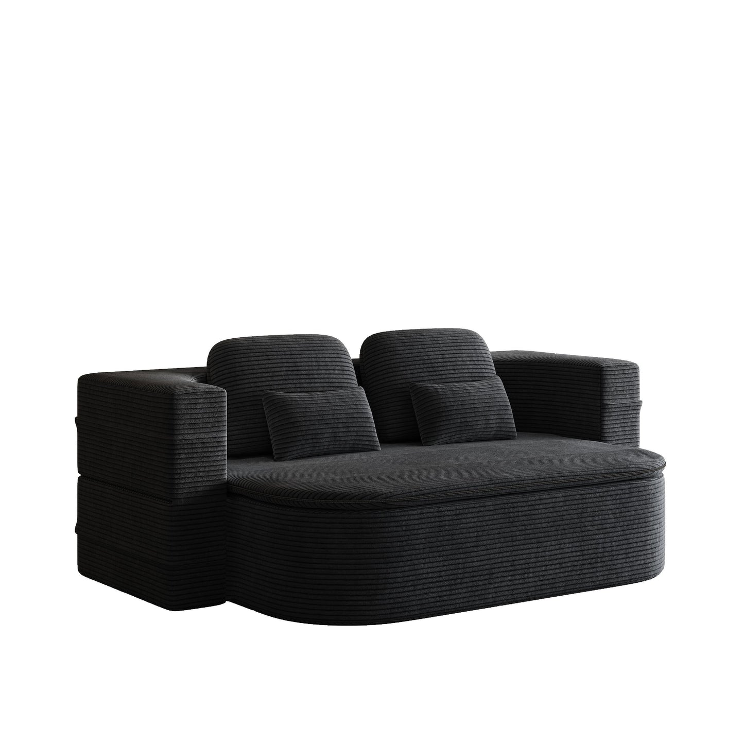 Canapé-lit pliable 2 en 1 de 75 pouces, convertible en mousse avec couverture multifonctionnelle, canapé-lit de sol