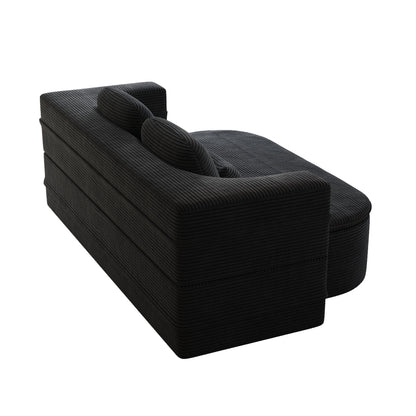 Canapé-lit pliable 2 en 1 de 75 pouces, convertible en mousse avec couverture multifonctionnelle, canapé-lit de sol