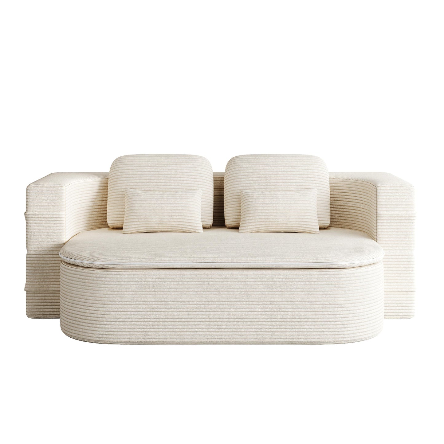 Canapé-lit pliable 2 en 1 de 75 pouces, convertible en mousse avec couverture multifonctionnelle, canapé-lit de sol