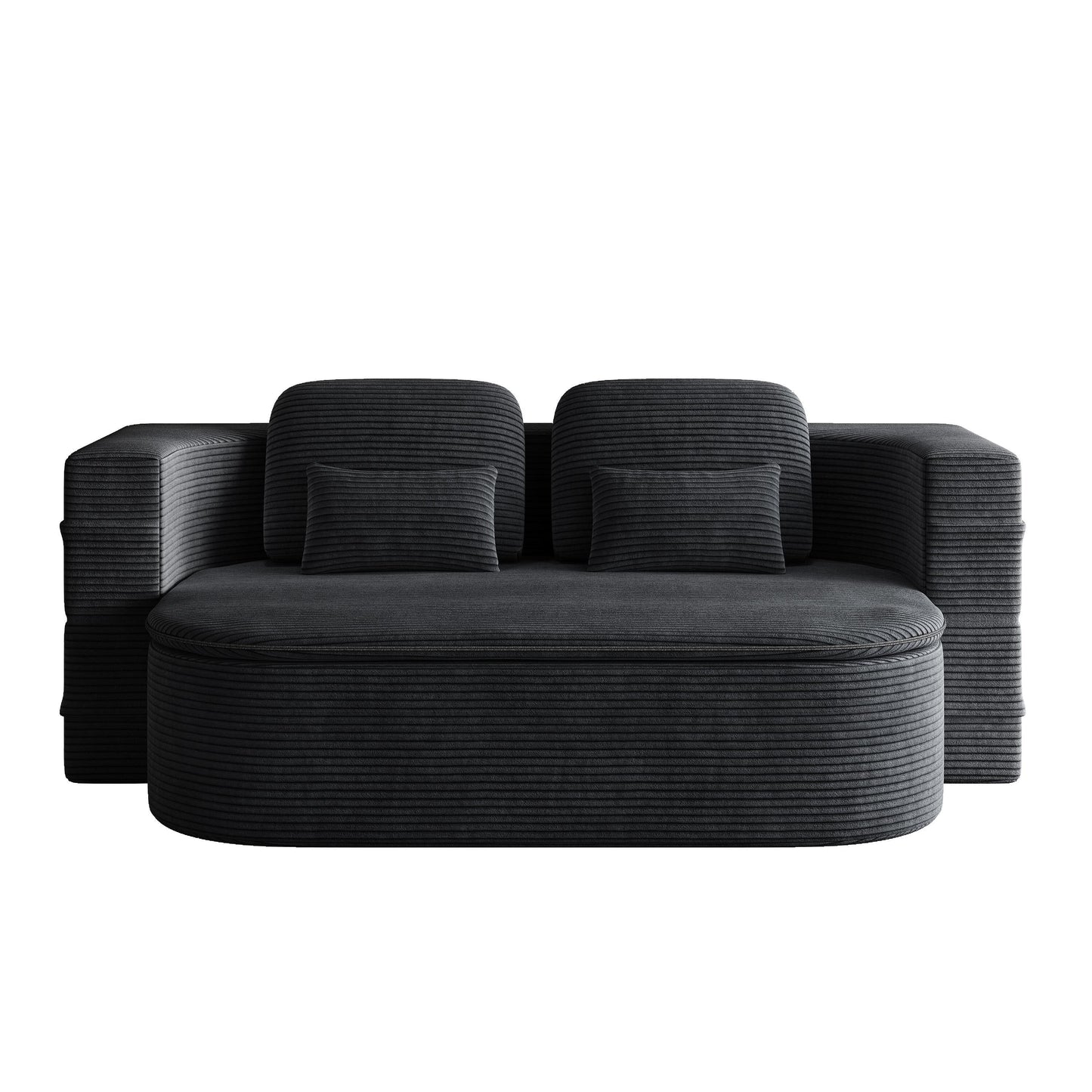 Canapé-lit pliable 2 en 1 de 75 pouces, convertible en mousse avec couverture multifonctionnelle, canapé-lit de sol