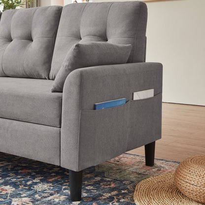 Canapé-lit gigogne rembourré 76,18 avec méridienne de rangement