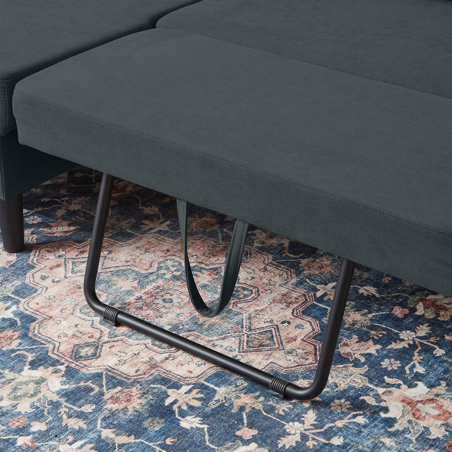 Canapé-lit gigogne rembourré 76,18 avec méridienne de rangement