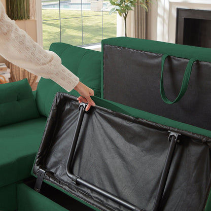 Canapé-lit gigogne rembourré 76,18 avec méridienne de rangement