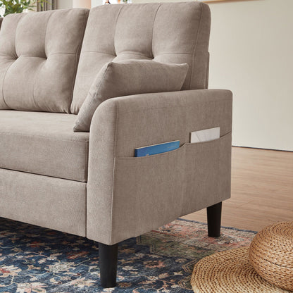 Canapé-lit gigogne rembourré 76,18 avec méridienne de rangement