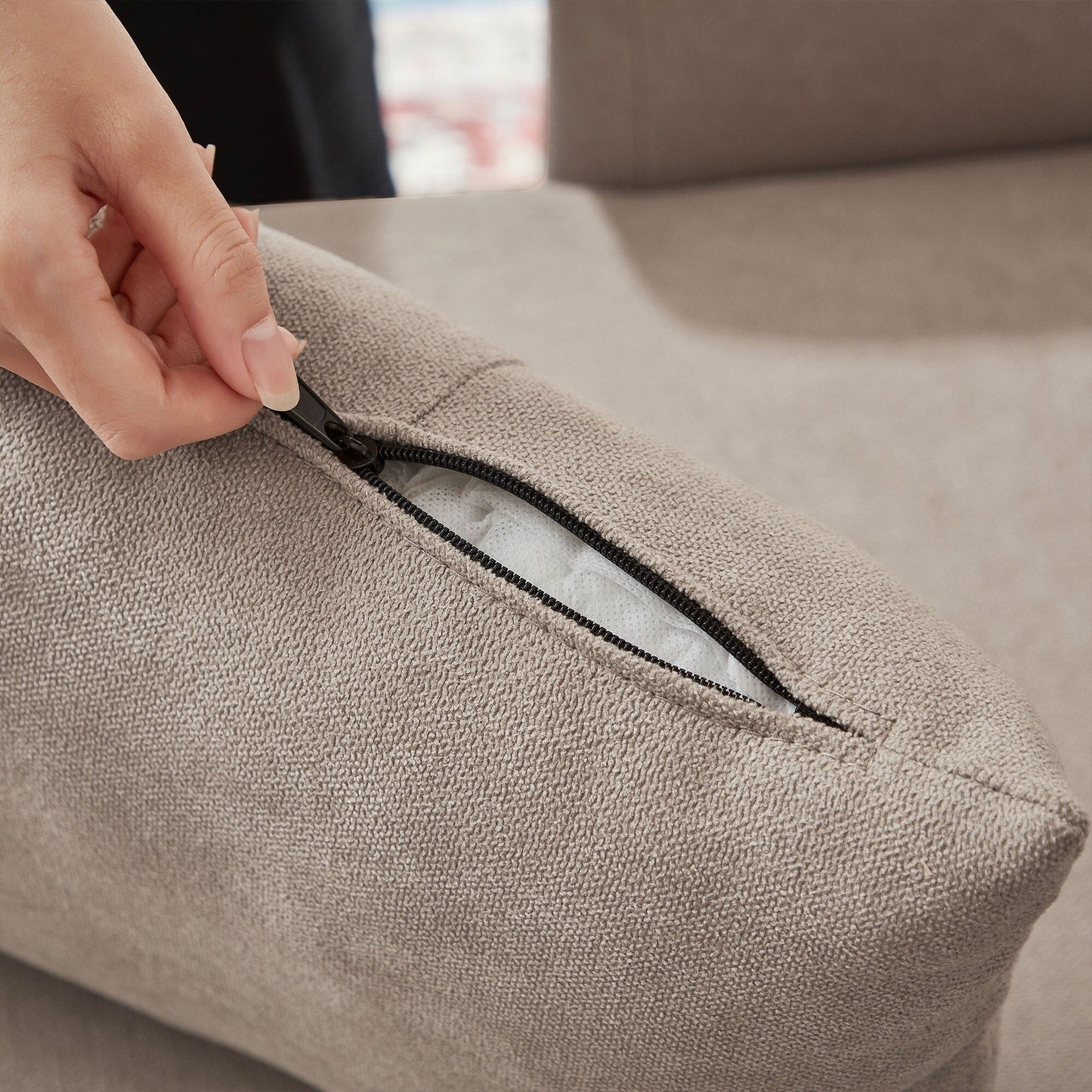 Canapé-lit gigogne rembourré 76,18 avec méridienne de rangement