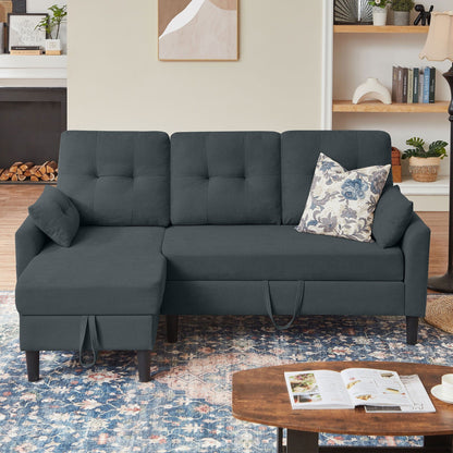 Canapé-lit gigogne rembourré 76,18 avec méridienne de rangement