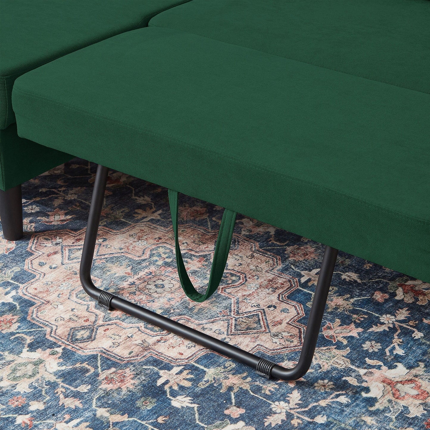 Canapé-lit gigogne rembourré 76,18 avec méridienne de rangement