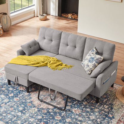 Canapé-lit gigogne rembourré 76,18 avec méridienne de rangement