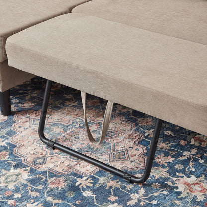 Canapé-lit gigogne rembourré 76,18 avec méridienne de rangement