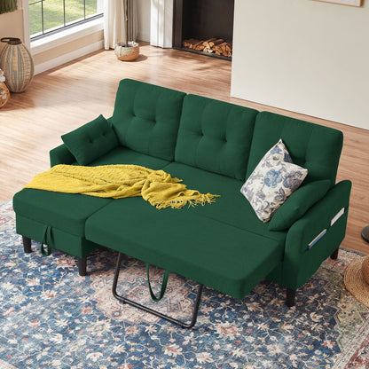 Canapé-lit gigogne rembourré 76,18 avec méridienne de rangement