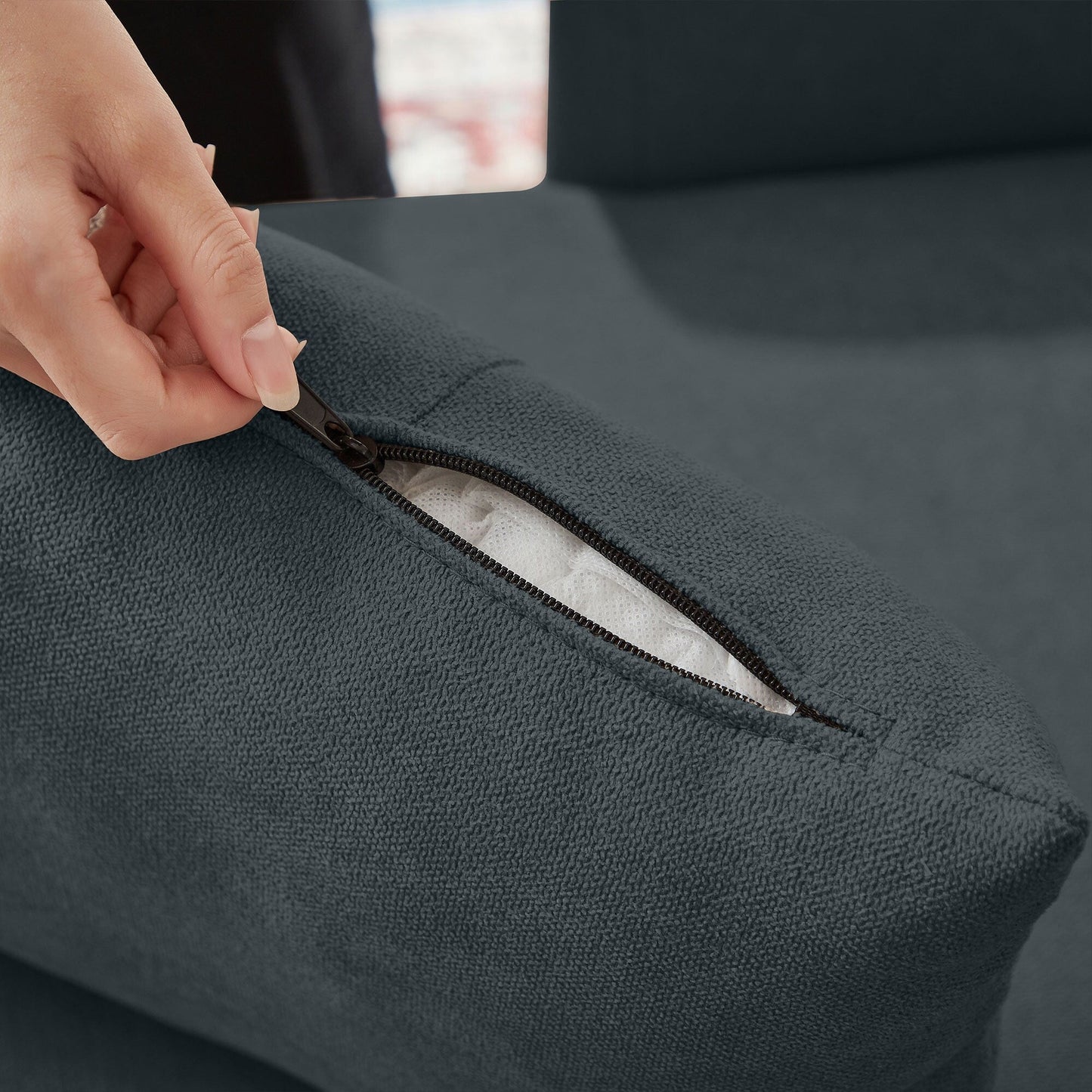 Canapé-lit gigogne rembourré 76,18 avec méridienne de rangement