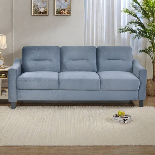 Canapé sectionnel 3 places en velours 76,7 avec coussins amovibles