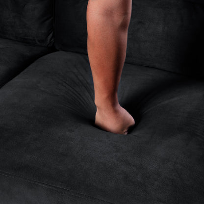 Canapé 3 places en velours 76,7 avec cadre en bois dur robuste et mousse hautement élastique pour le salon