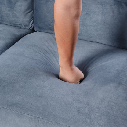 Canapé 3 places en velours 76,7 avec cadre en bois dur robuste et mousse hautement élastique pour le salon