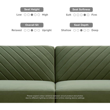Canapé-lit futon moderne du milieu du siècle 76,8 po - Petit canapé-lit causeuse avec housse en velours de qualité supérieure pour salon, vert olive
