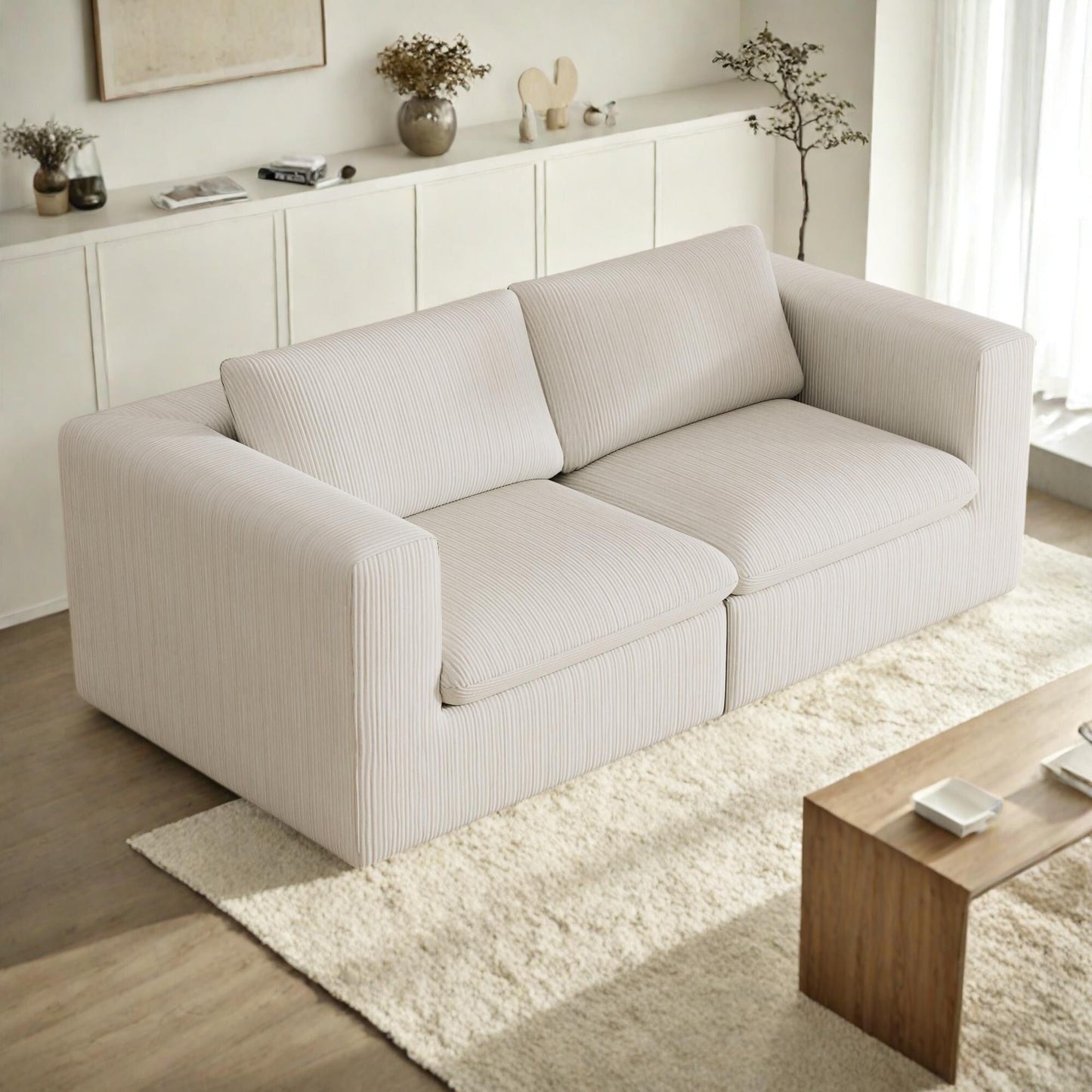 Canapé modulaire Cloud 2 places en velours côtelé 78,74 $ sans assemblage requis