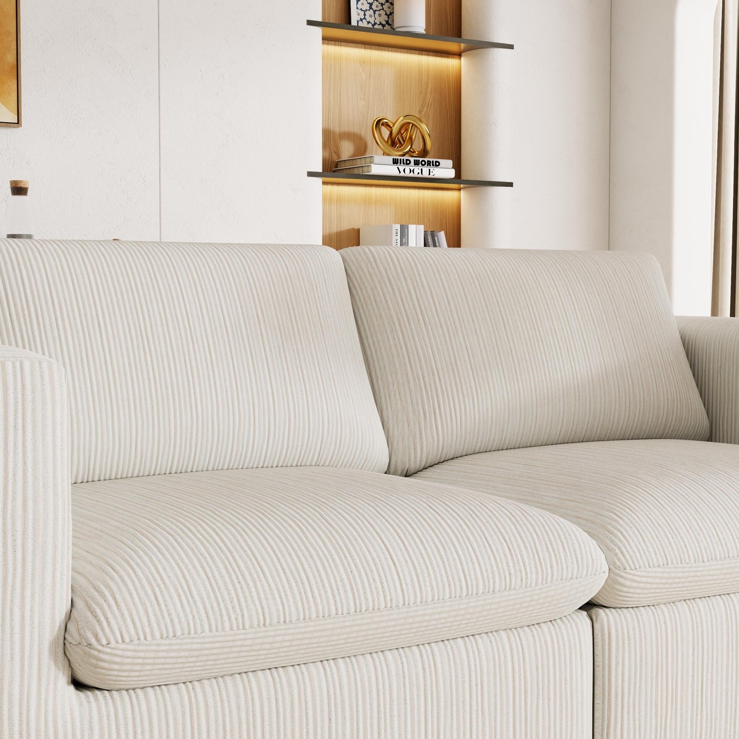 Canapé modulaire Cloud 2 places en velours côtelé 78,74 $ sans assemblage requis