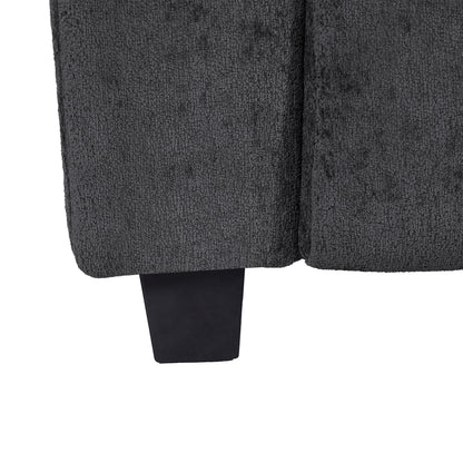 Canapé 3 places rembourré en chenille 78,7 avec pieds en plastique et 2 coussins pour le salon