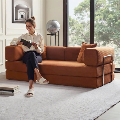 Canapé-lit convertible de 78,8 cm avec coussin de soutien dorsal et accoudoirs