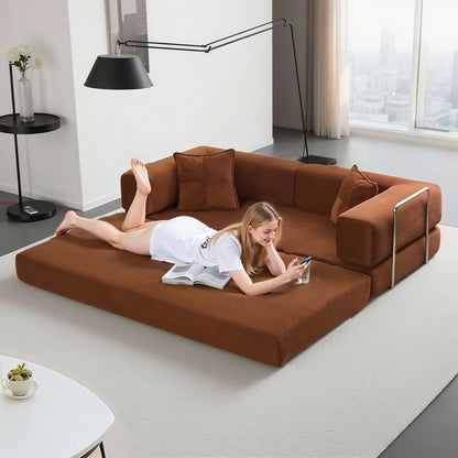 Canapé-lit convertible de 78,8 cm avec coussin de soutien dorsal et accoudoirs