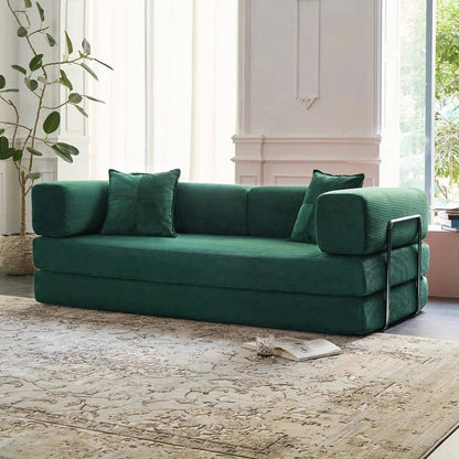 Canapé-lit convertible 78,8 pouces avec oreiller de compression, confortable, futon