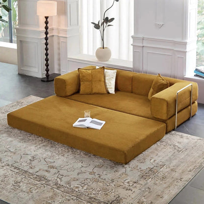 Canapé-lit convertible 78,8 pouces avec oreiller de compression, confortable, futon