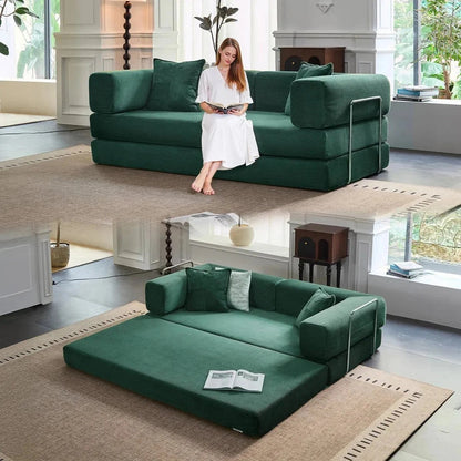 Canapé-lit convertible 78,8 pouces avec oreiller de compression, confortable, futon