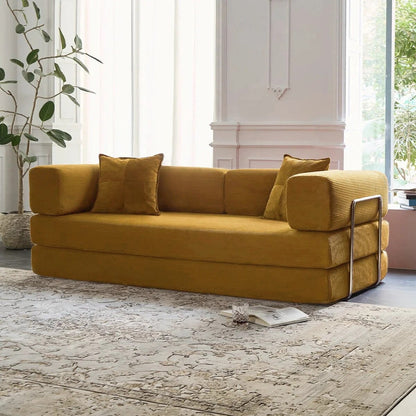 Canapé-lit convertible 78,8 pouces avec oreiller de compression, confortable, futon