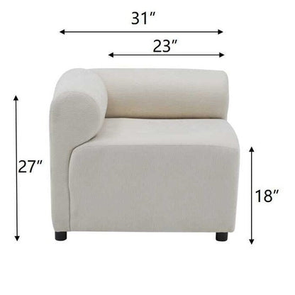 Canapé sectionnel modulaire 3 pièces en tissu 78 avec mousse haute résilience, ressorts sinueux et cadre en bois massif