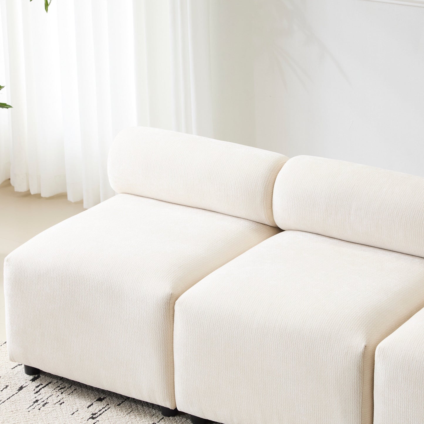 Canapé sectionnel modulaire 3 pièces en tissu 78 avec mousse haute résilience, ressorts sinueux et cadre en bois massif