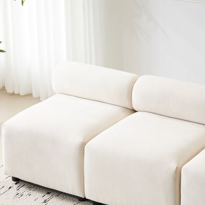 Canapé sectionnel modulaire 3 pièces en tissu 78 avec mousse haute résilience, ressorts sinueux et cadre en bois massif