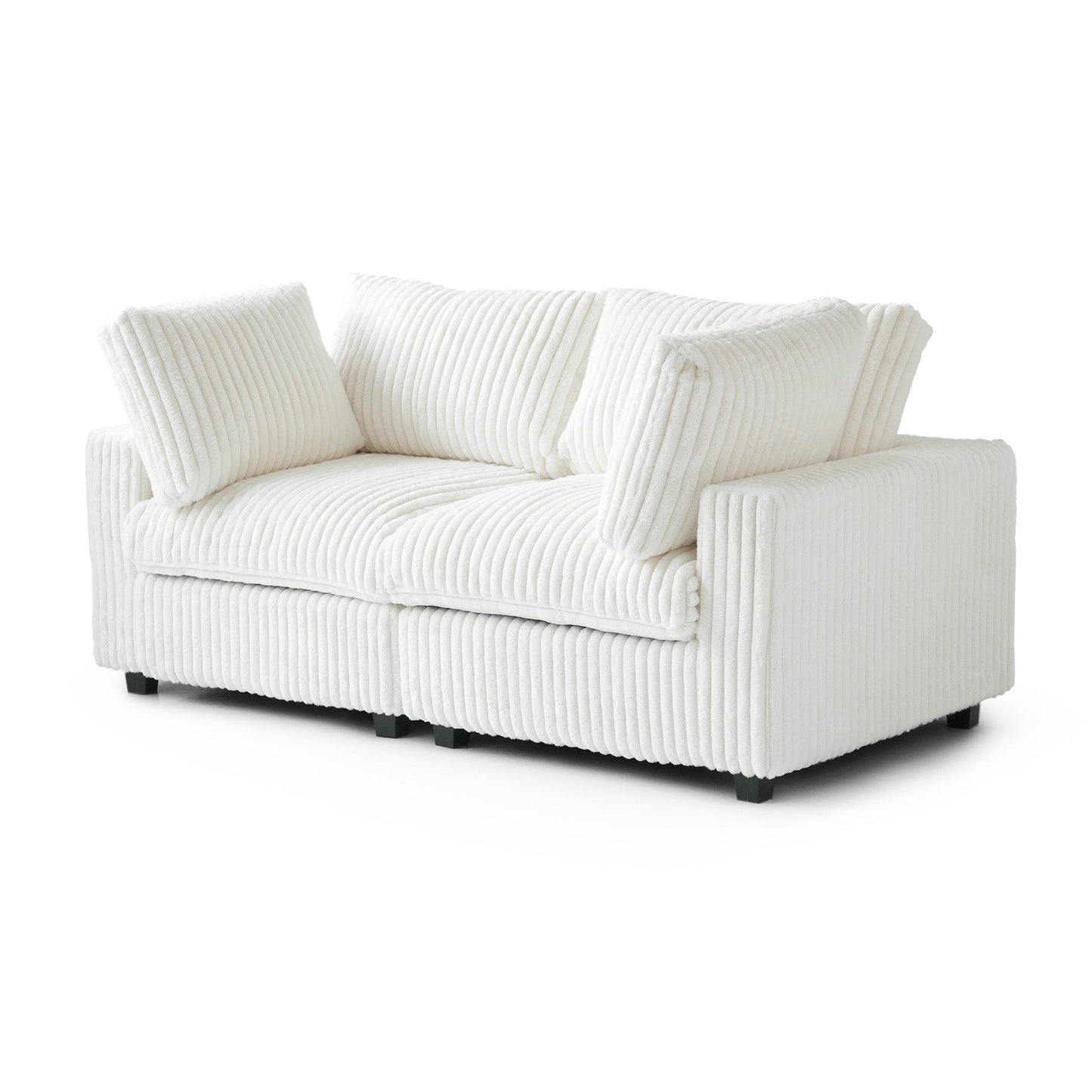 Canapé-lit en tissu pelucheux de 78 po