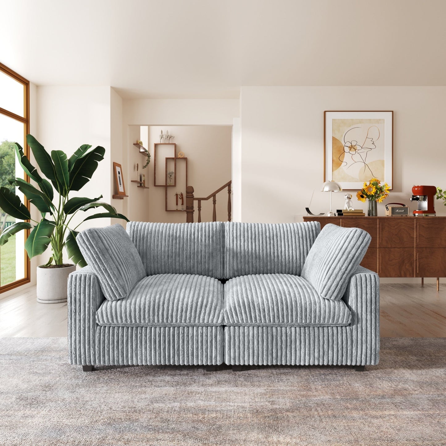 Canapé-lit en tissu pelucheux de 78 po