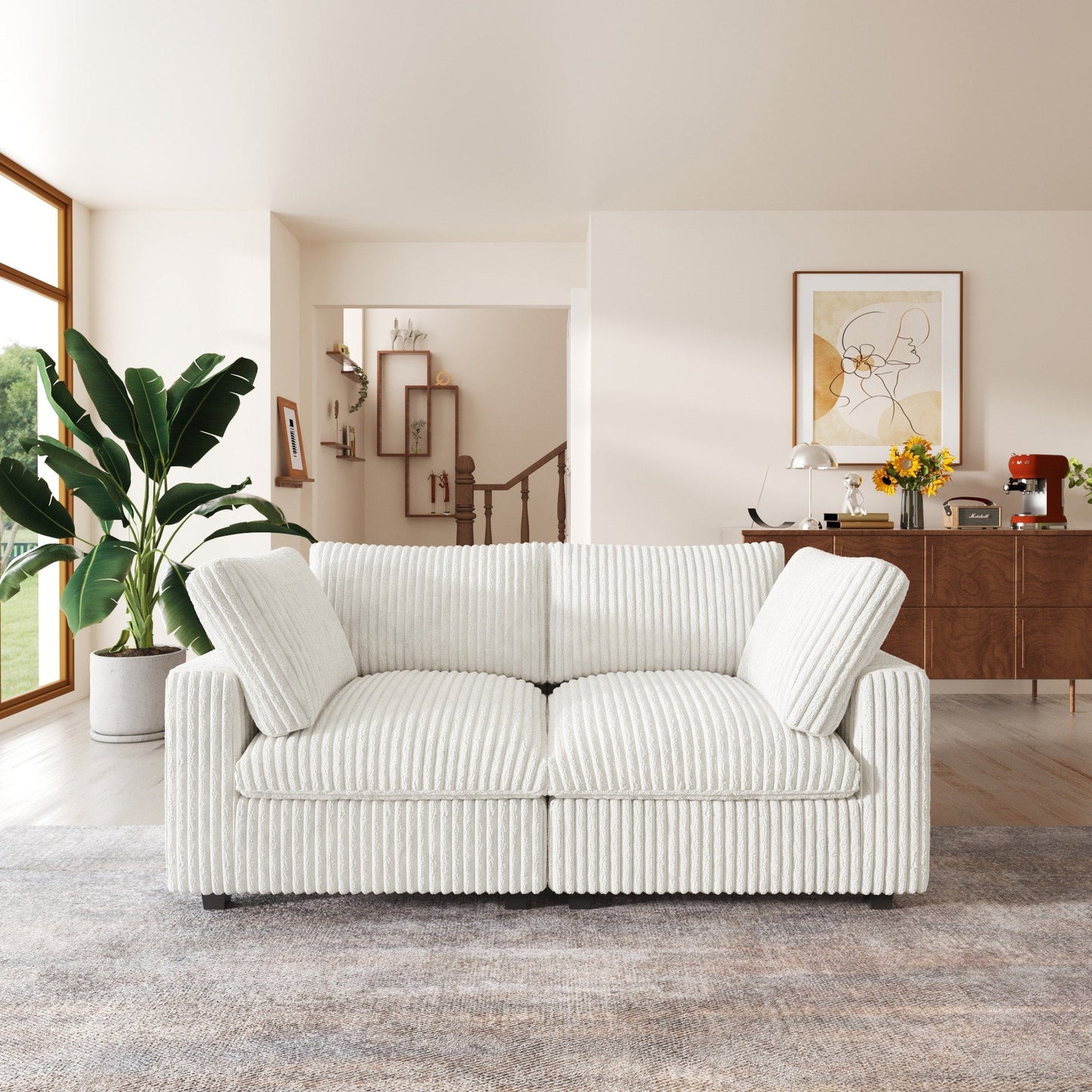 Canapé-lit en tissu pelucheux de 78 po