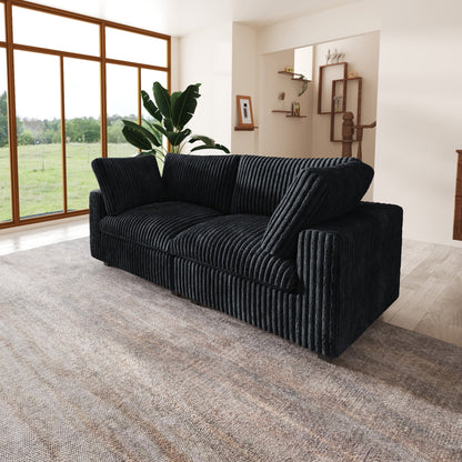 Canapé-lit en tissu pelucheux de 78 po