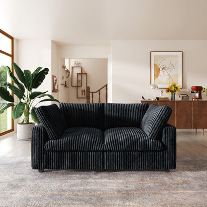 Canapé-lit en tissu pelucheux de 78 po