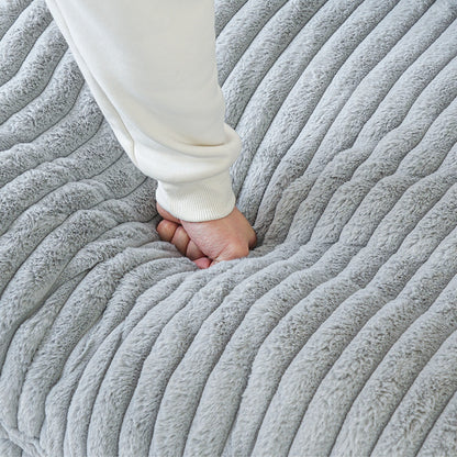 Canapé-lit en tissu pelucheux de 78 po