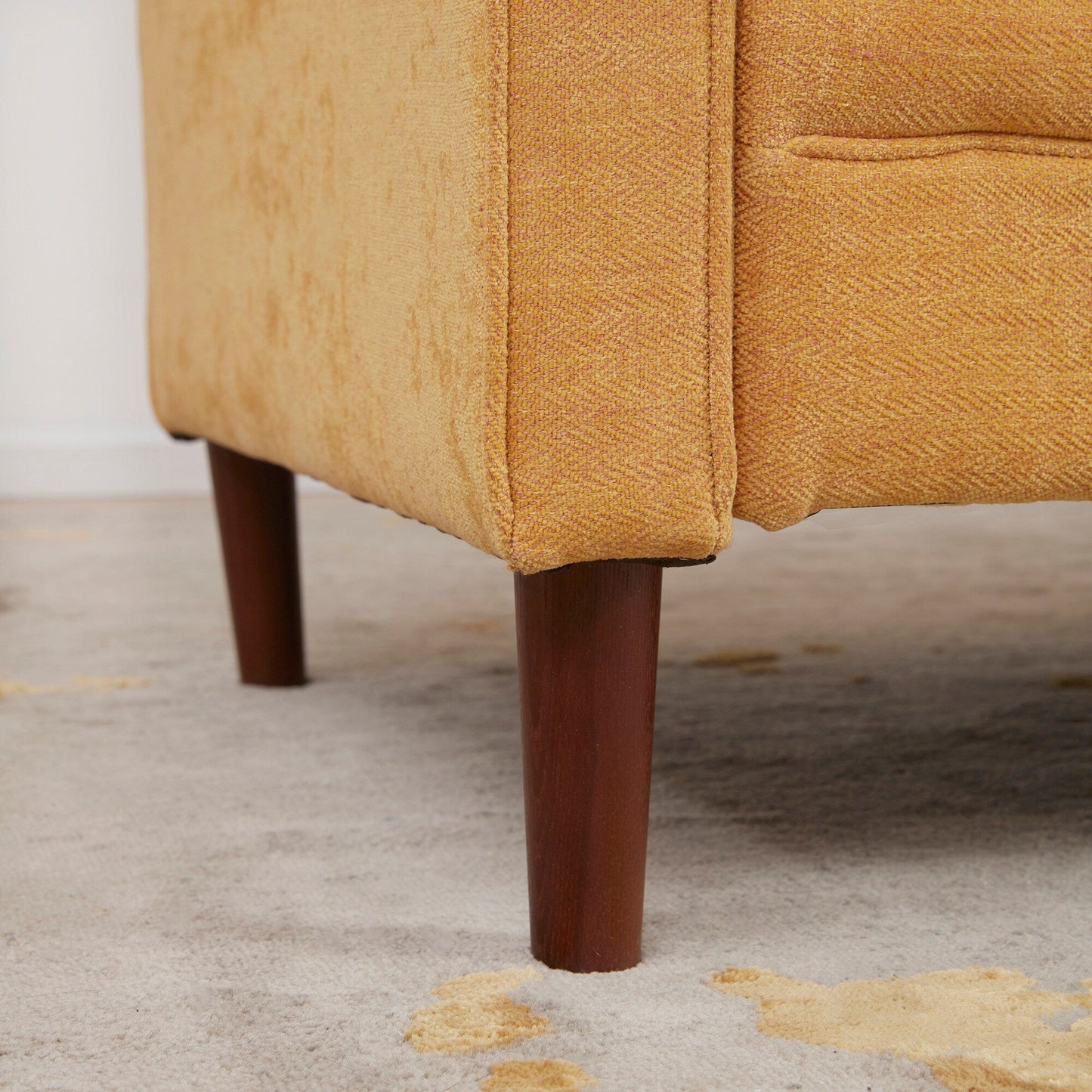 Canapé 3 places classique moderne en tissu 79,5 avec accoudoirs carrés pour salon