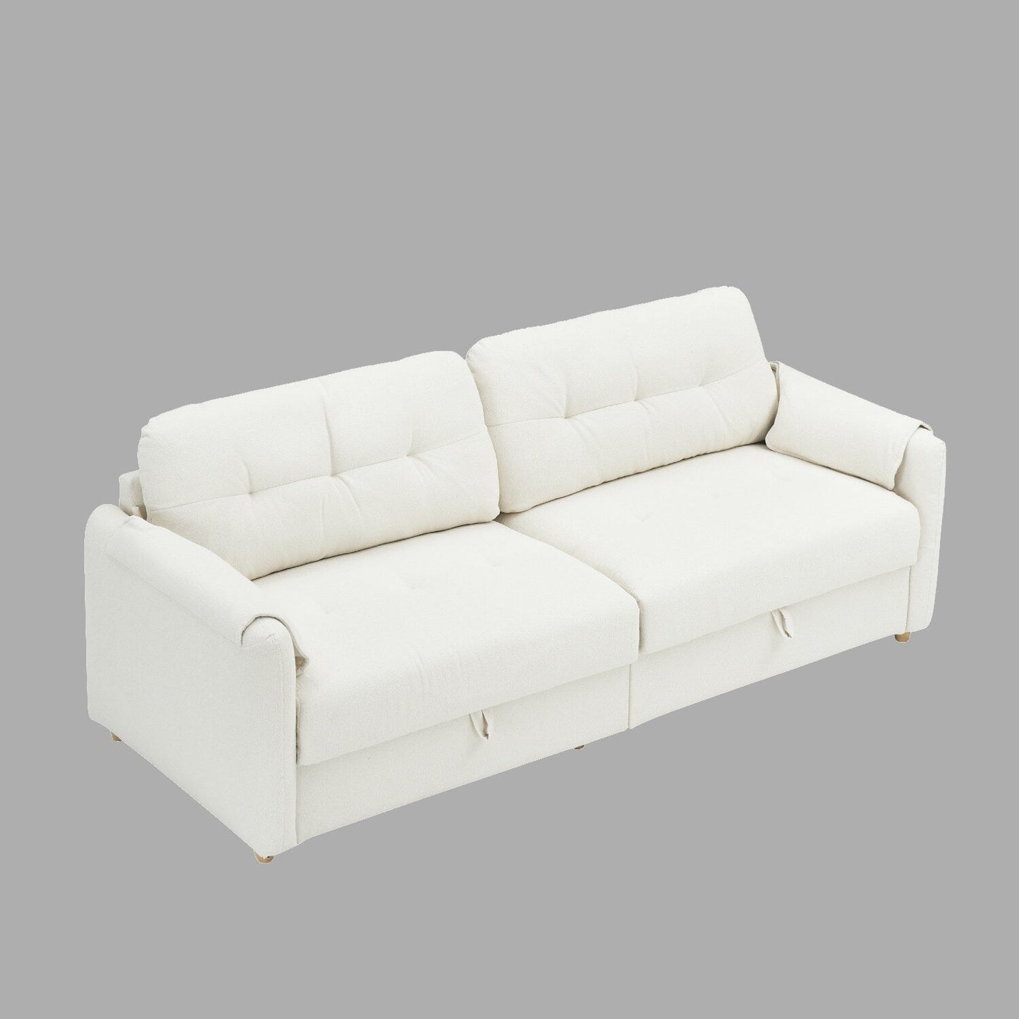 Canapé en tissu Teddy 79,5 - Élégant canapé 3 places avec garniture en métal et coussins en éponge résistants