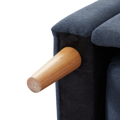 Canapé 3 places en tissu réglable en forme de L de 79,5 po avec lit gigogne et méridienne de rangement