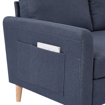 Canapé 3 places en tissu réglable en forme de L de 79,5 po avec lit gigogne et méridienne de rangement