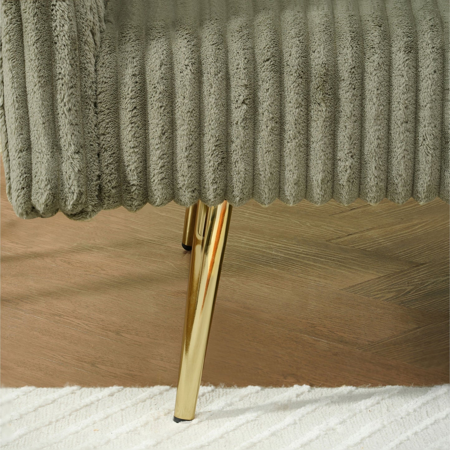 Canapé-lit pliable en velours côtelé 79 avec accoudoirs à 3 positions, mousse haute résilience et pieds en métal