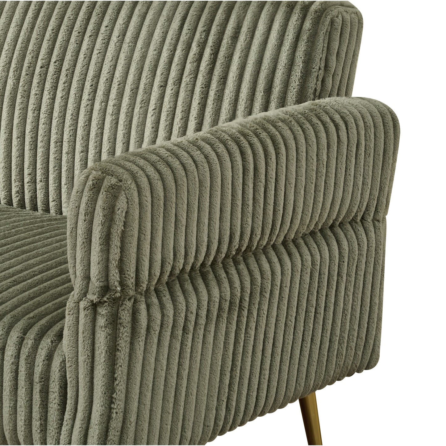 Canapé-lit pliable en velours côtelé 79 avec accoudoirs à 3 positions, mousse haute résilience et pieds en métal