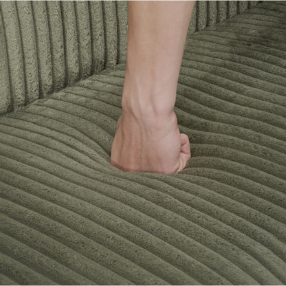 Canapé-lit pliable en velours côtelé 79 avec accoudoirs à 3 positions, mousse haute résilience et pieds en métal