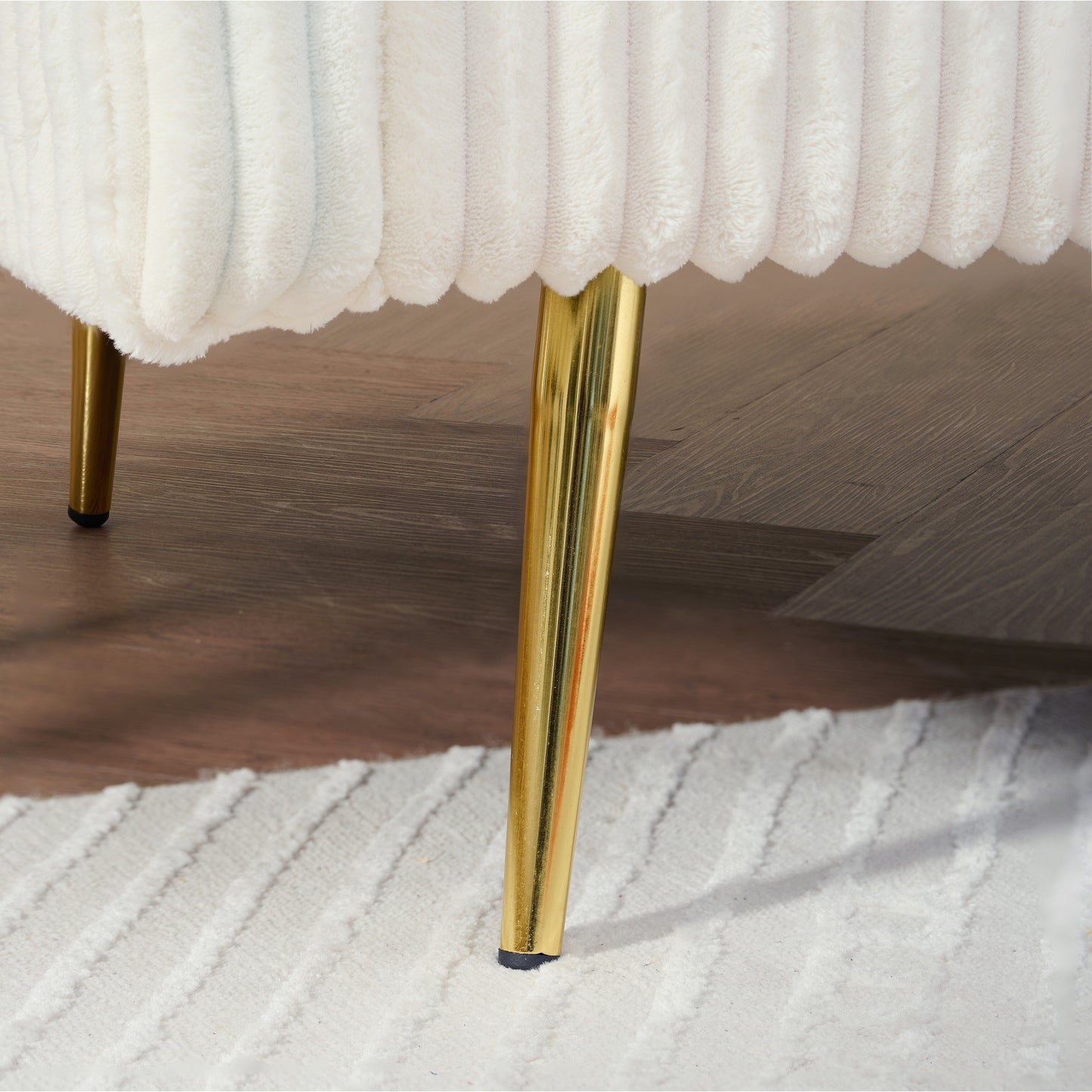 Canapé-lit pliable en velours côtelé 79 avec accoudoirs à 3 positions, mousse haute résilience et pieds en métal