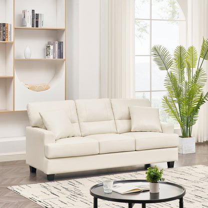 Canapé italien surdimensionné à accoudoirs carrés en similicuir