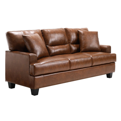 Canapé italien surdimensionné à accoudoirs carrés en similicuir