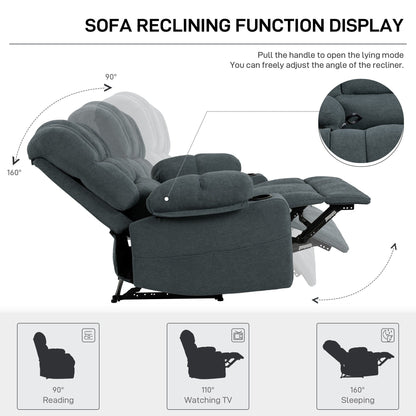 Fauteuil inclinable massant 8 points, fauteuil de salon robuste avec chauffage et vibrations, dossier réglable et porte-gobelets