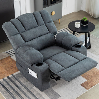 Fauteuil inclinable massant 8 points, fauteuil de salon robuste avec chauffage et vibrations, dossier réglable et porte-gobelets